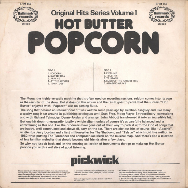Hot Butter Popcorn Lp Album Re Akerrecords Nl