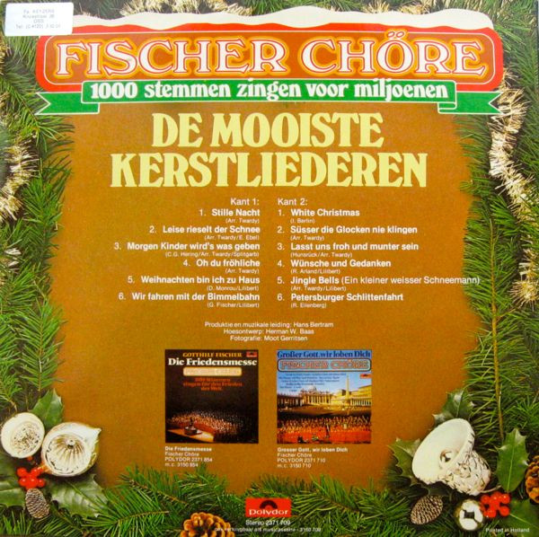 Fischer Chöre De Mooiste Kerstliederen LP akerrecords nl