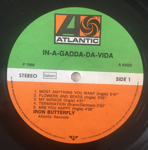 Iron Butterfly In A Gadda Da Vida Lp Album Akerrecords Nl