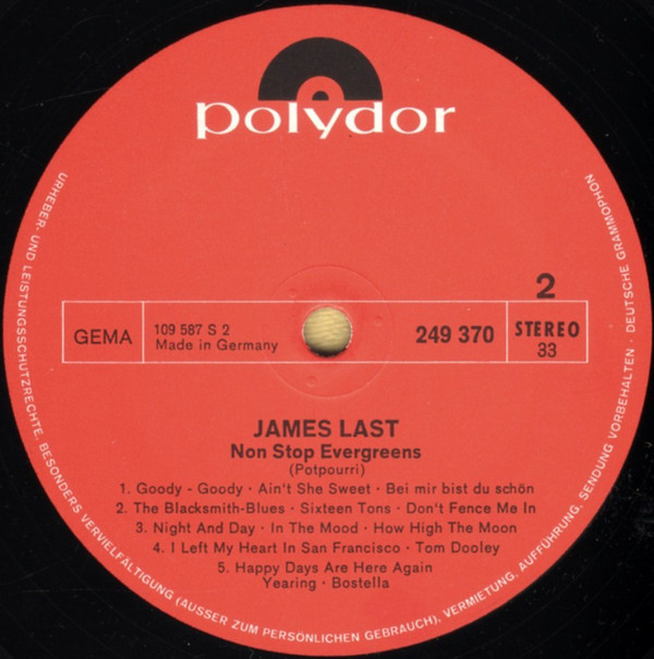 James Last Non Stop Evergreens LP Mixed Akerrecords Nl