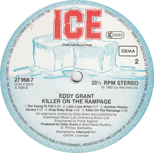 Eddy Grant Killer On The Rampage Lp Album Club Akerrecords Nl