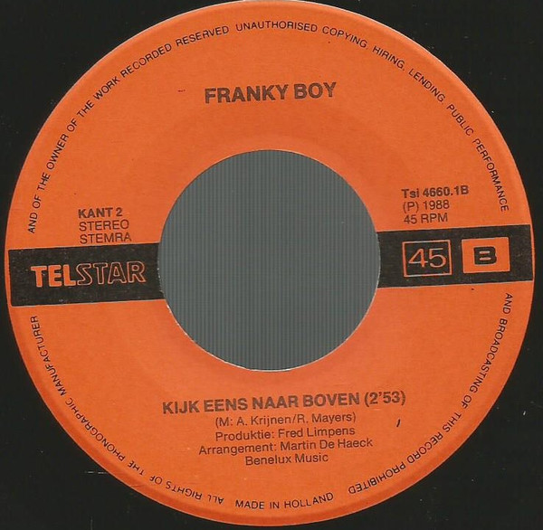 Franky Boy (2) Wat Ruist Er Door Het Struikgewas (7″, Single) akerrecords.nl