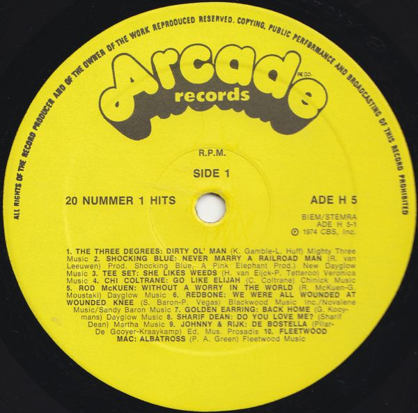 Various – 20 Nummer 1 Hits (LP, Comp) – akerrecords.nl