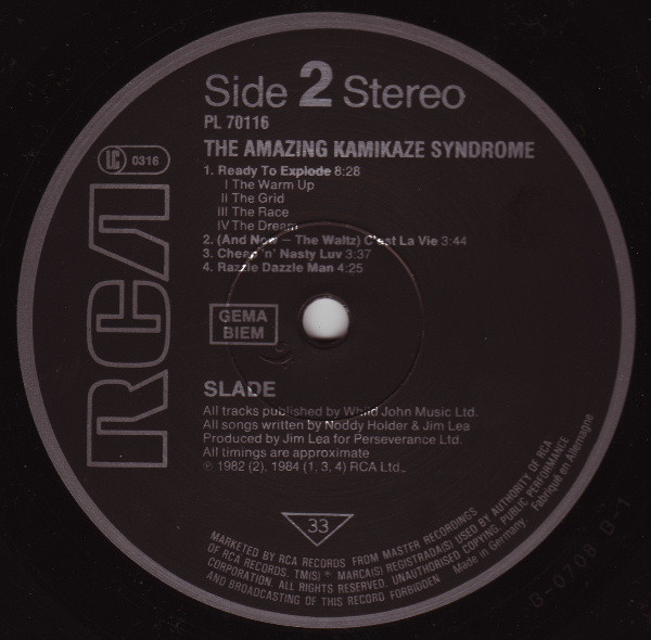 Slade – The Amazing Kamikaze Syndrome (LP, Album) – Akerrecords.nl