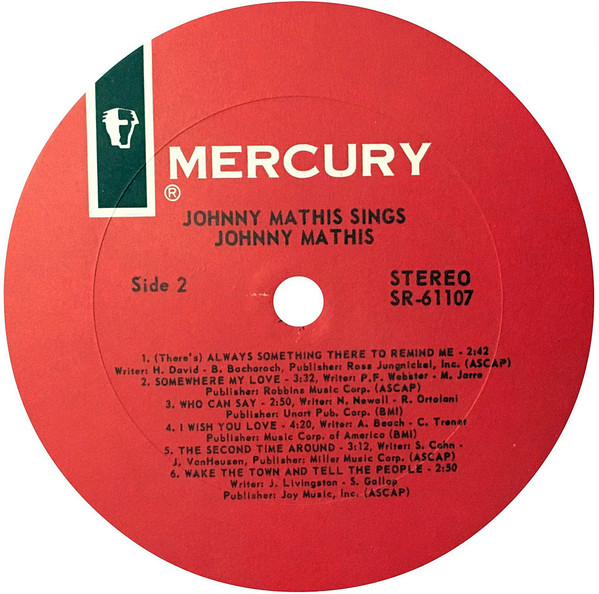 Johnny Mathis Johnny Mathis Sings (LP, Album) akerrecords.nl