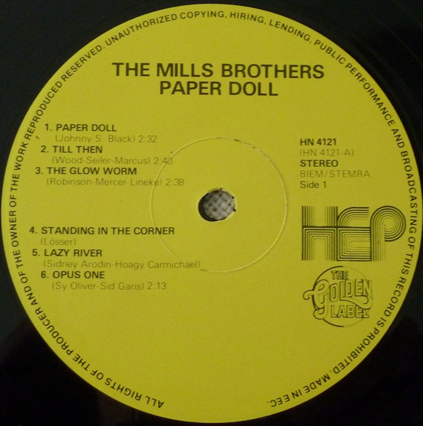 The Mills Brothers Paper Doll (LP, Comp) akerrecords.nl