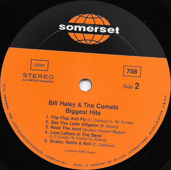 Bill Haley And His Comets – Biggest Hits (LP, Comp) – Akerrecords.nl