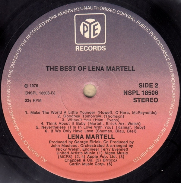 Lena Martell The Best Of Lena Martell (LP, Comp) akerrecords.nl