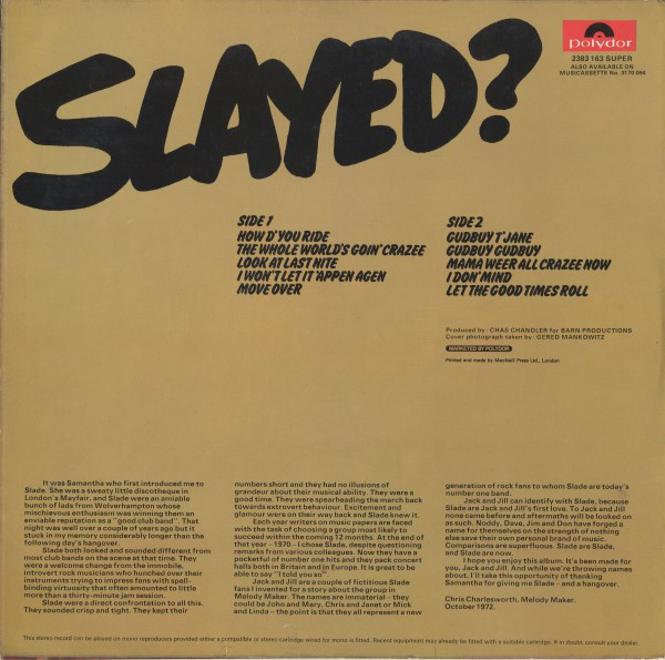 Slade – Slayed? (LP, Album) – akerrecords.nl