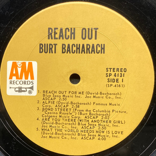 Burt Bacharach Reach Out Lp Album Pit Akerrecordsnl