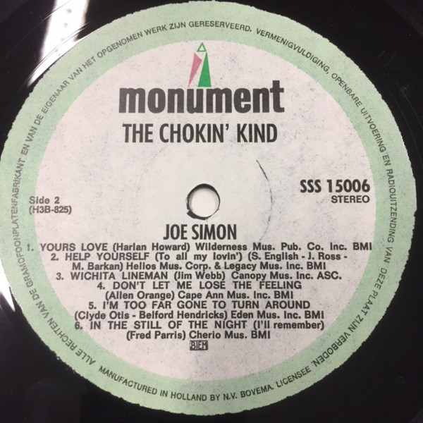 Joe Simon – The Chokin’ Kind (LP, Album) – Akerrecords.nl