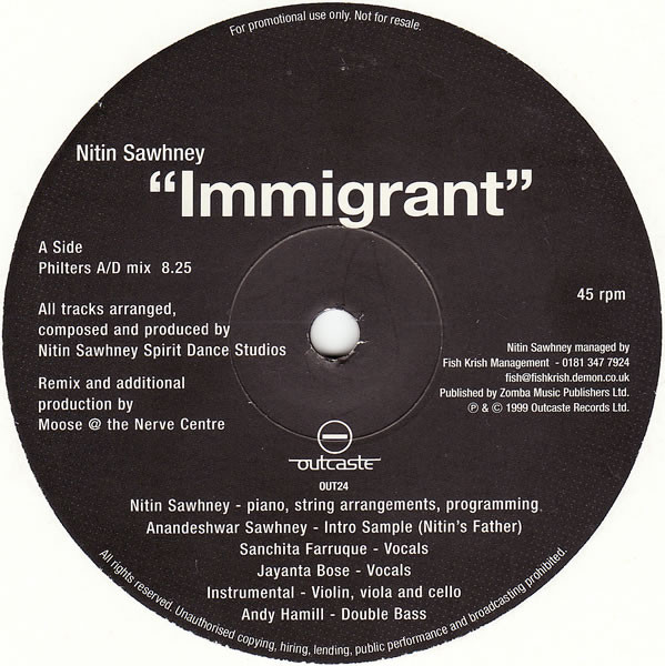 Nitin Sawhney – Immigrant (12″, Promo) – Akerrecords.nl