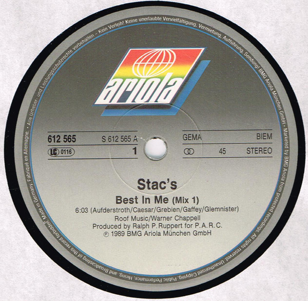 Stacs Best In Me 12″ Maxi Akerrecords Nl