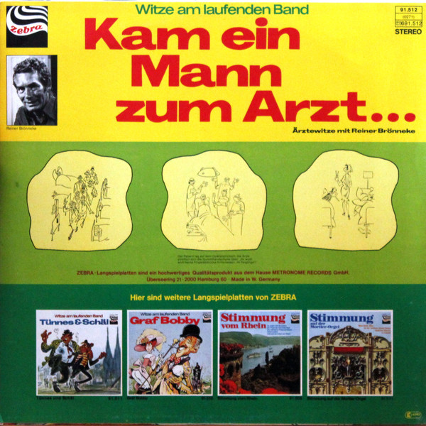 Reiner Brönneke Witze Am Laufenden Band Kam Ein Mann Zum Arzt… (LP