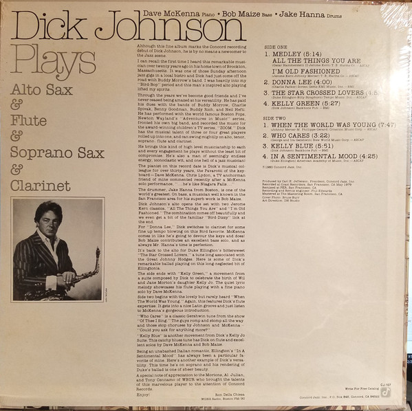 Dick Johnson (3) Dick Johnson Plays Alto Sax & Flute & Soprano Sax & (LP, Album