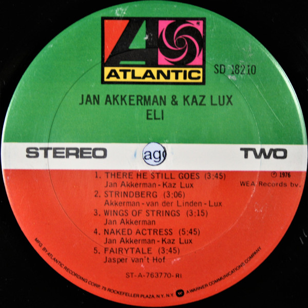 Jan Akkerman And Kaz Lux Eli Lp Album Akerrecordsnl 3302