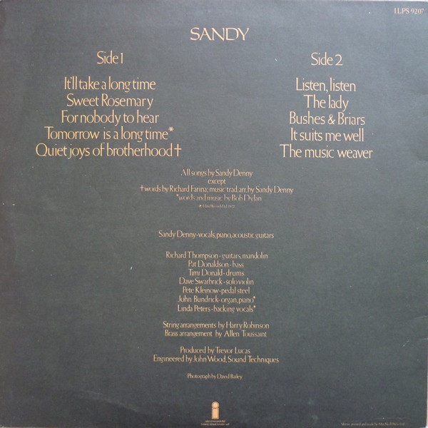 Sandy Denny – Sandy (LP, Album, Gat) – akerrecords.nl