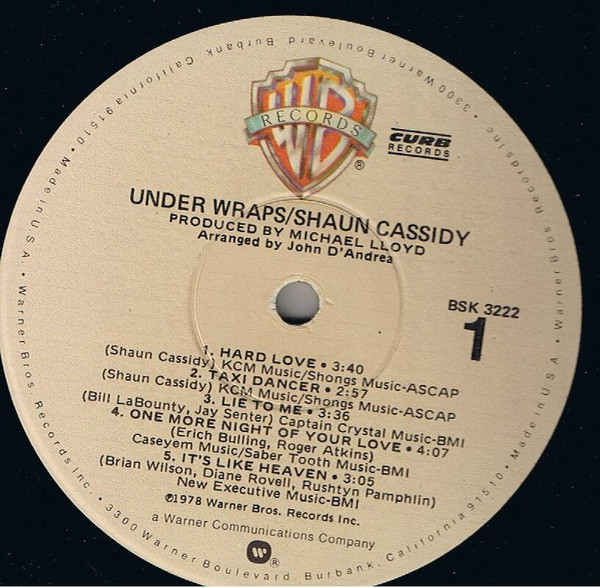 Shaun Cassidy Under Wraps (LP, Album, Win) akerrecords.nl