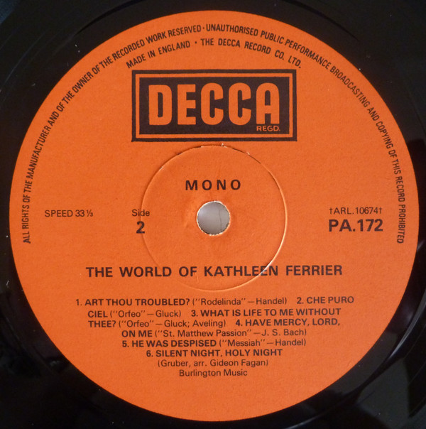 Kathleen Ferrier The World Of Kathleen Ferrier (LP, Comp, Mono