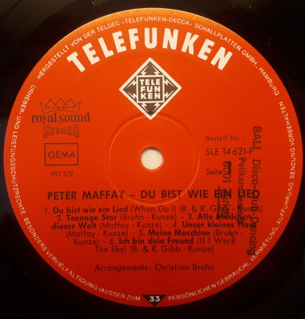Peter Maffay – Du Bist Wie Ein Lied (LP) – akerrecords.nl