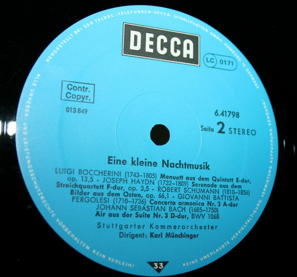 Karl Münchinger Mit Dem Stuttgarter Kammerorchester Mozart Eine