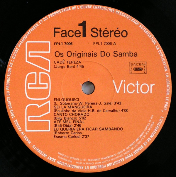 Canto Chorado, Os Originais Do Samba