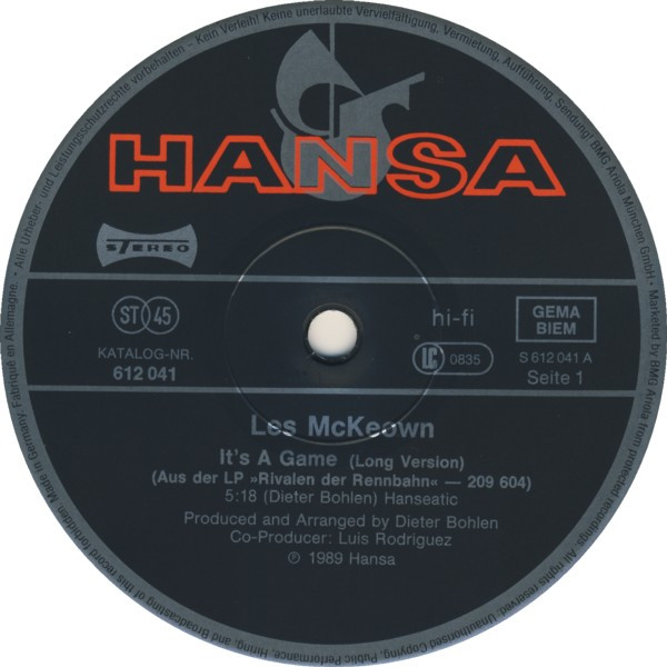 Les Mckeown Its A Game 12″ Maxi Akerrecords Nl