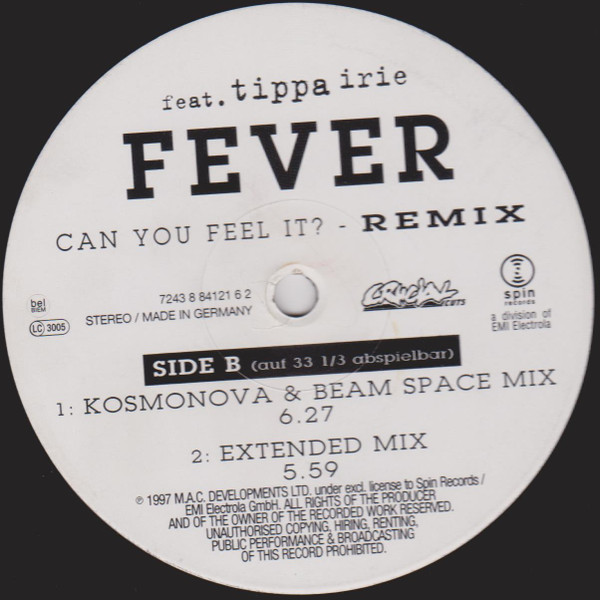 Fever 6 Feat Tippa Irie Can You Feel It Remix 12″ Akerrecordsnl 1254