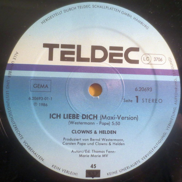 Clowns Und Helden Ich Liebe Dich Text Clowns & Helden – Ich Liebe Dich (12″, Maxi) – akerrecords.nl
