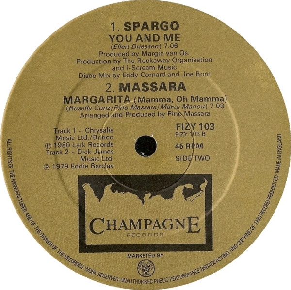Harlow (2) / Spargo / Pino Massara Take Off / You And Me / Margarita