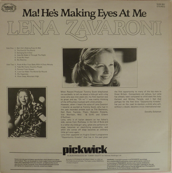 Lena Zavaroni – Ma! He’s Making Eyes At Me (LP, RE) – akerrecords.nl