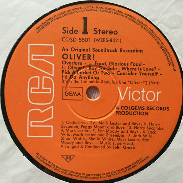 MEGAレア OLIVER - AN ORIGINAL SOUNDTRACK RECORDING - LIONEL BART