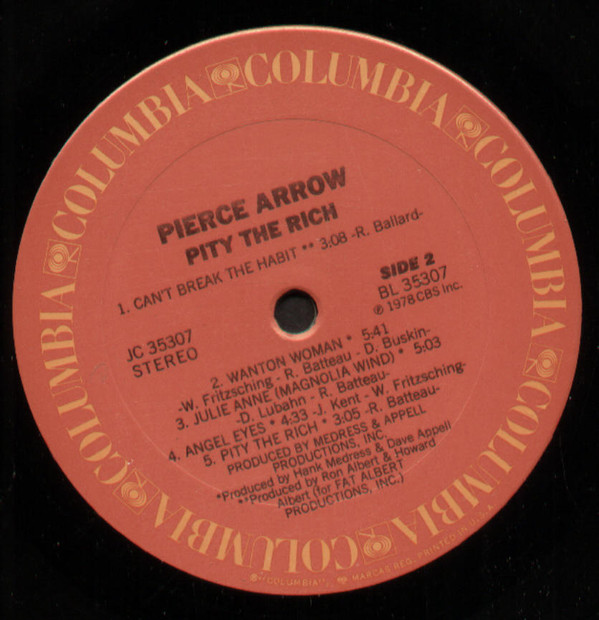 Pierce Arrow – Pity The Rich (LP, Album, RP, Pit) – akerrecords.nl