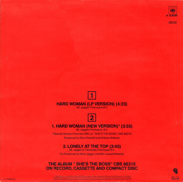 Mick Jagger Hard Woman (12″, Maxi) akerrecords.nl