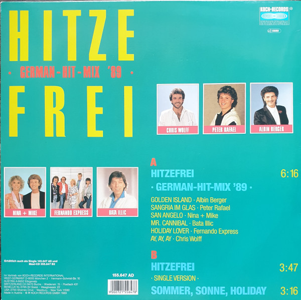 Various Hitzefrei German Hit Mix ’89 12″ Maxi Akerrecords Nl
