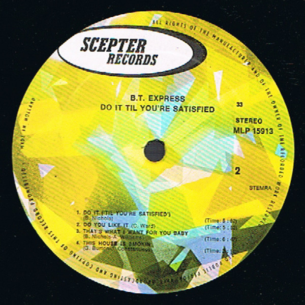 B.T. Express – Do It (‘Til You’re Satisfied) (LP, Album) – Akerrecords.nl