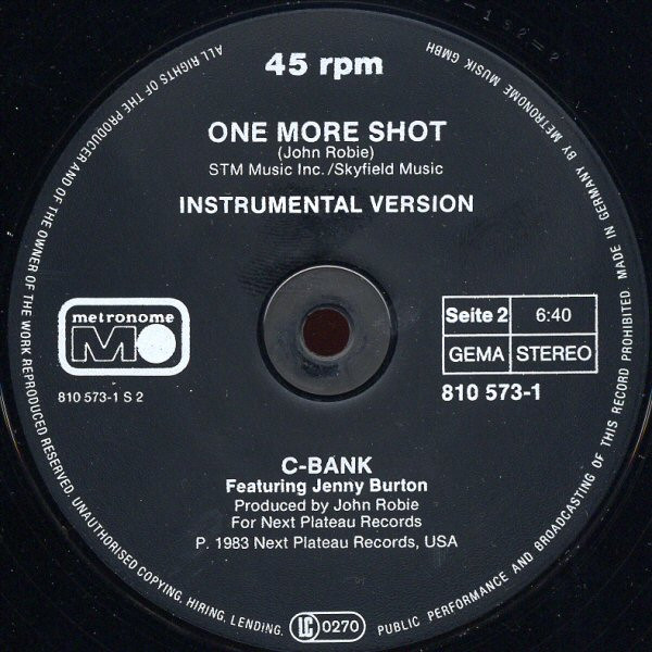 C Bank One More Shot 12″ Maxi Akerrecords Nl