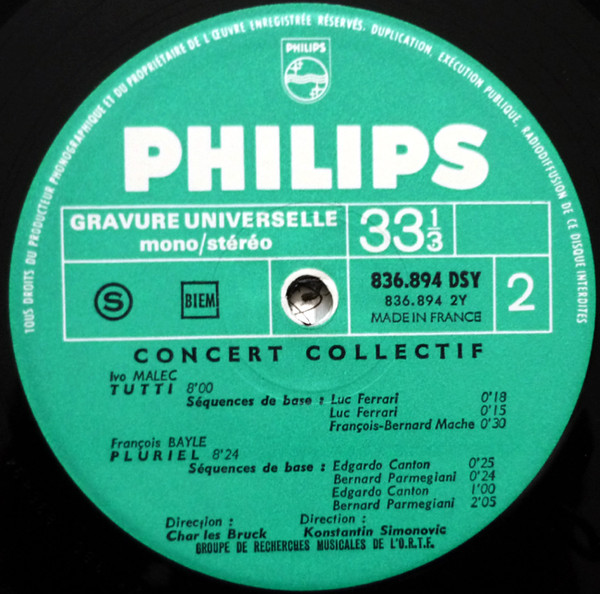 Groupe De Recherches Musicales Concert Collectif Du Groupe De