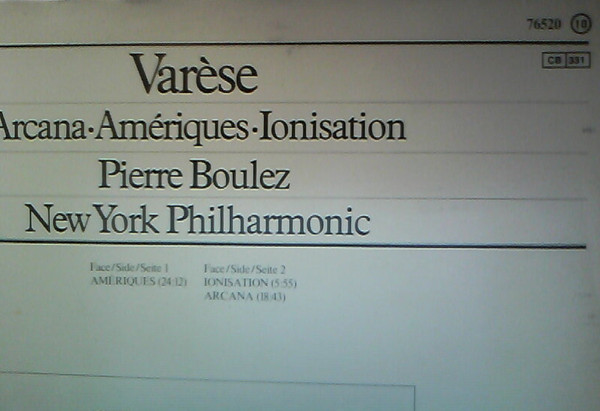 Edgard Varèse – Pierre Boulez, The New York Philharmonic Orchestra ...