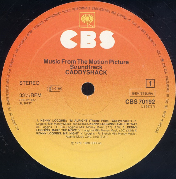 Various Caddyshack Music From The Motion Picture Soundtrack (LP