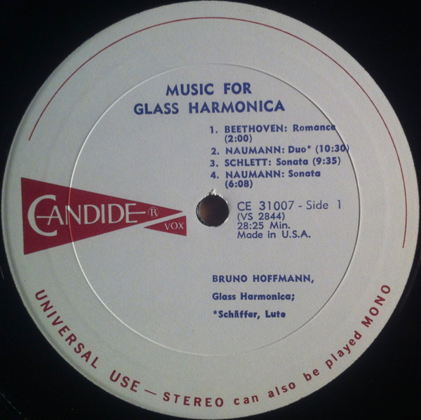 Bruno Hoffmann Musik Für Glasharmonika Beethoven, Naumann, Schlett