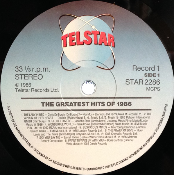 Various The Greatest Hits Of 1986 (2xLP, Album, Comp, Son
