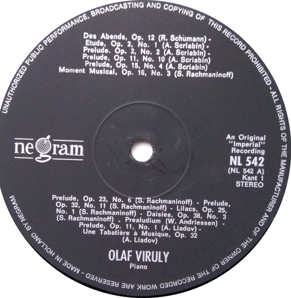 Olaf Viruly – Piano (LP) – akerrecords.nl