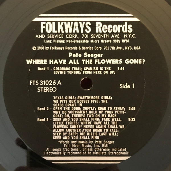 Pete Seeger Where Have All The Flowers Gone? (LP, RE, RM