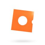 PLATENHOES SINGLE (7") KARTON MET VENSTER (ORANJE)