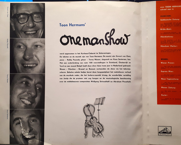 Toon Hermans – One Man Show 1961 (LP, Album, Mono, Gat) – akerrecords.nl