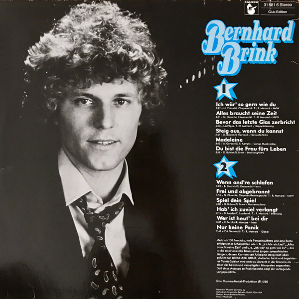 Ich Wäre So Gern Wie Du Bernhard Brink – Ich Wär’ So Gern Wie Du (LP, Album) – akerrecords.nl