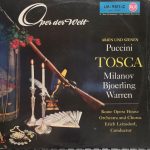 Puccini*, Milanov*, Bjoerling*, Warren*, Rome Opera House Orchestra*, Rome Opera House Chorus*, Erich Leinsdorf - Tosca (Arien Und Szenen) (LP, Mono, Red)