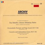Johann Sebastian Bach - Ralph Kirkpatrick - Chromatische Fantasie Und Fuge D-moll, BWV 903 / Concerto Nach Italienischem Gusto, BWV 971 (10")