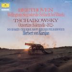 Beethoven*, Tschaikowsky*, Don Kosaken Chor Serge Jaroff, Berliner Philharmoniker, Herbert von Karajan - Wellingtons Sieg Oder Die Schlacht Bei Vittoria / Ouvertüre Solennelle »1812« (LP)